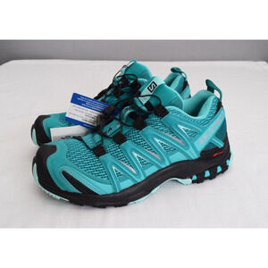 SALOMON Women's 7 Running Shoe XA Pro 3D Teal Green Blue Quick Lace